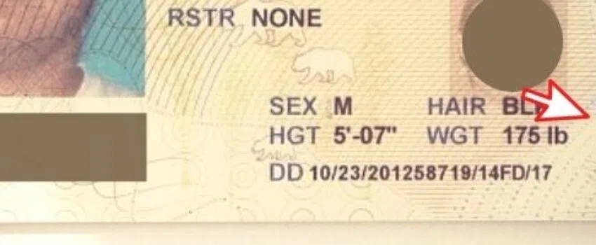 ca driver's license issue date A sample CA driver's license with highlighted issue date.
